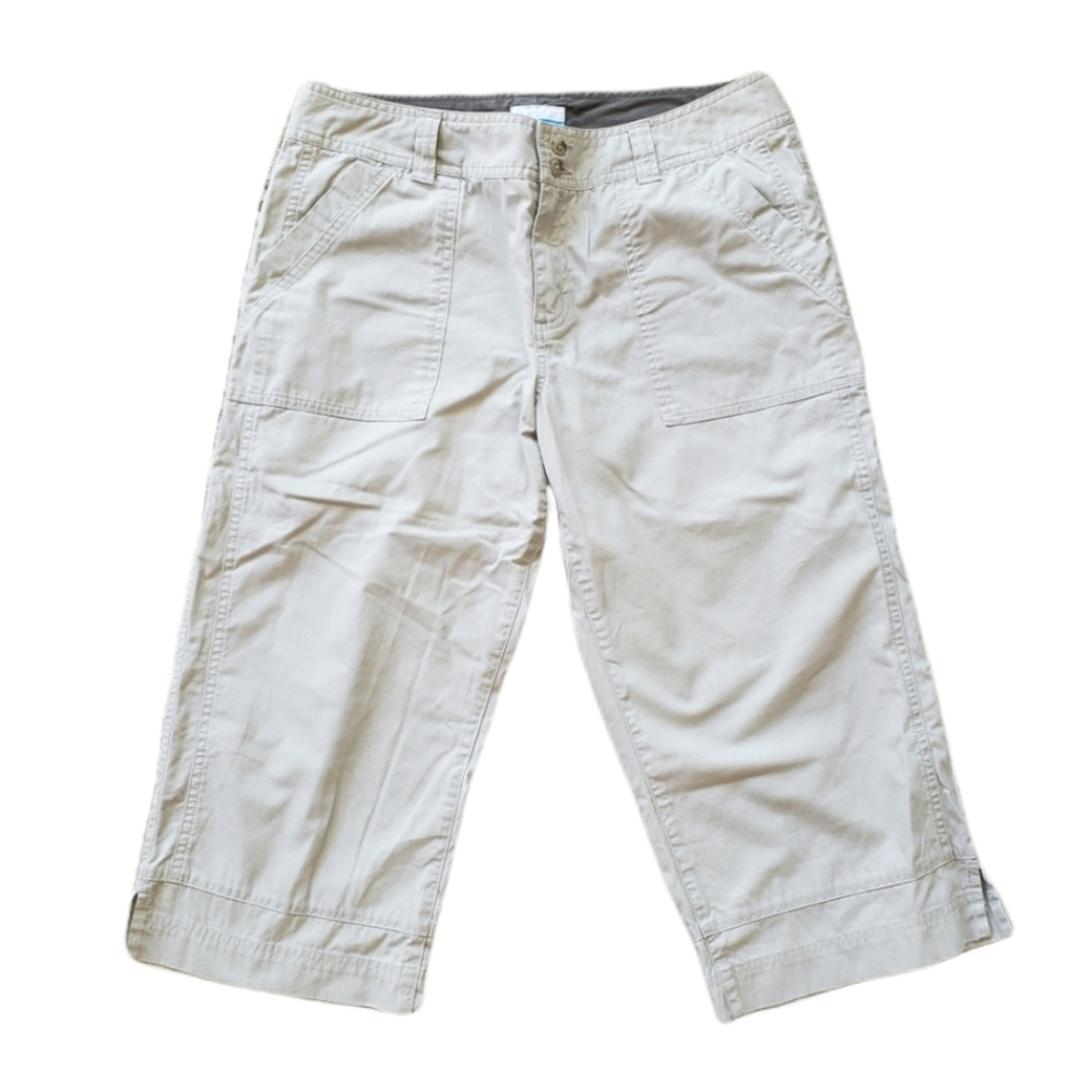 Columbia khaki hiking capri pants bermuda shorts 10 cotton